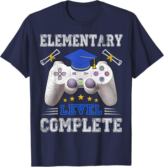 Elementary Level Complete Class Of 2025 Graduation T-Shirt - T-Shirt | Navy