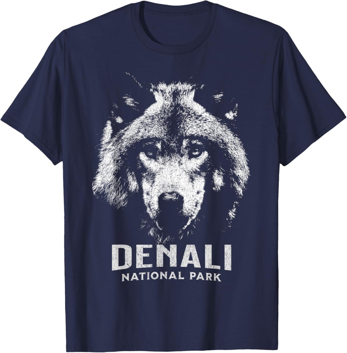 Denali National Park Wolf T-Shirt - T-Shirt | Navy