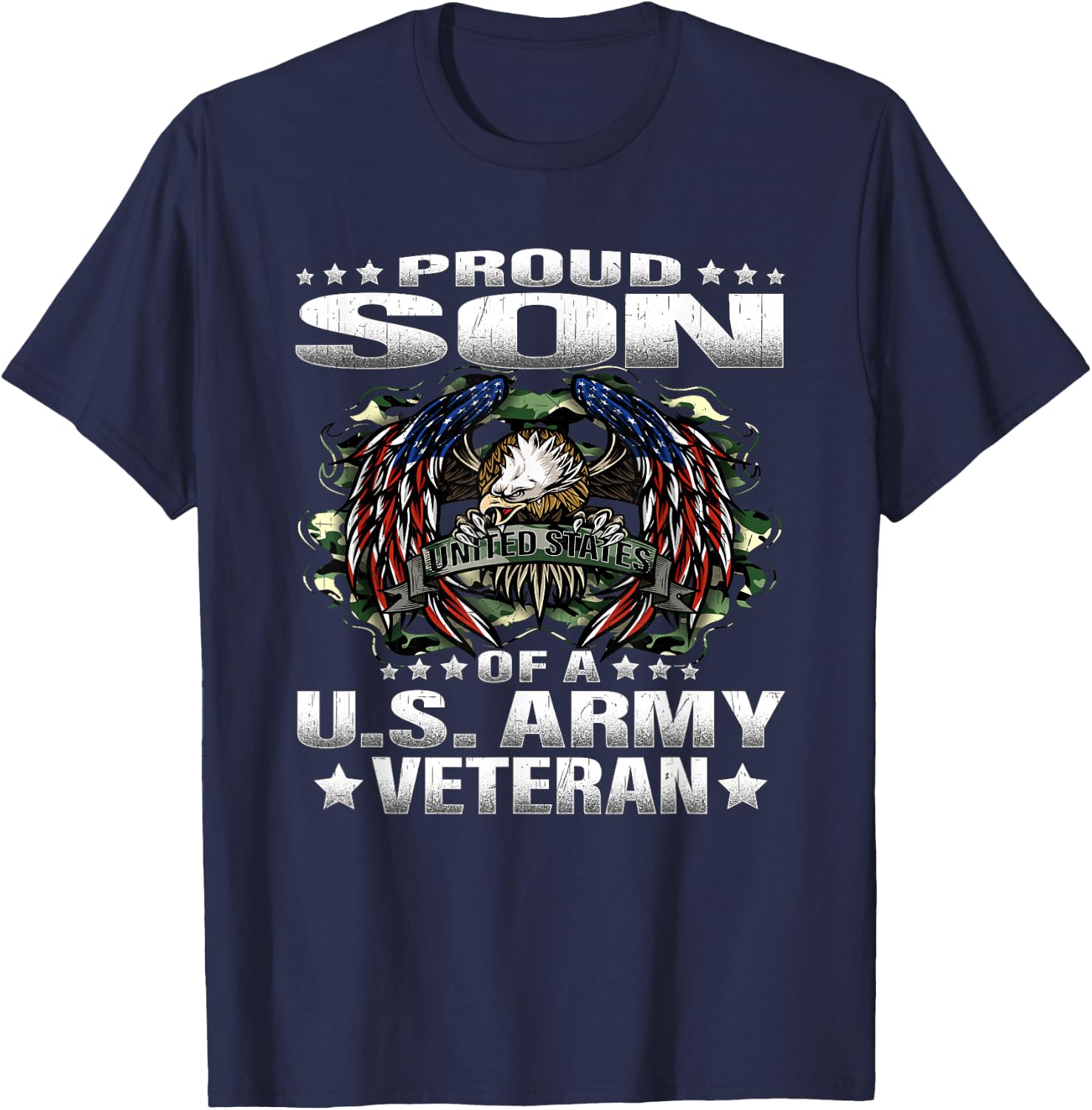 Proud Son Of A US Army Veteran Military Vet's Child T-Shirt - T-Shirt | Navy