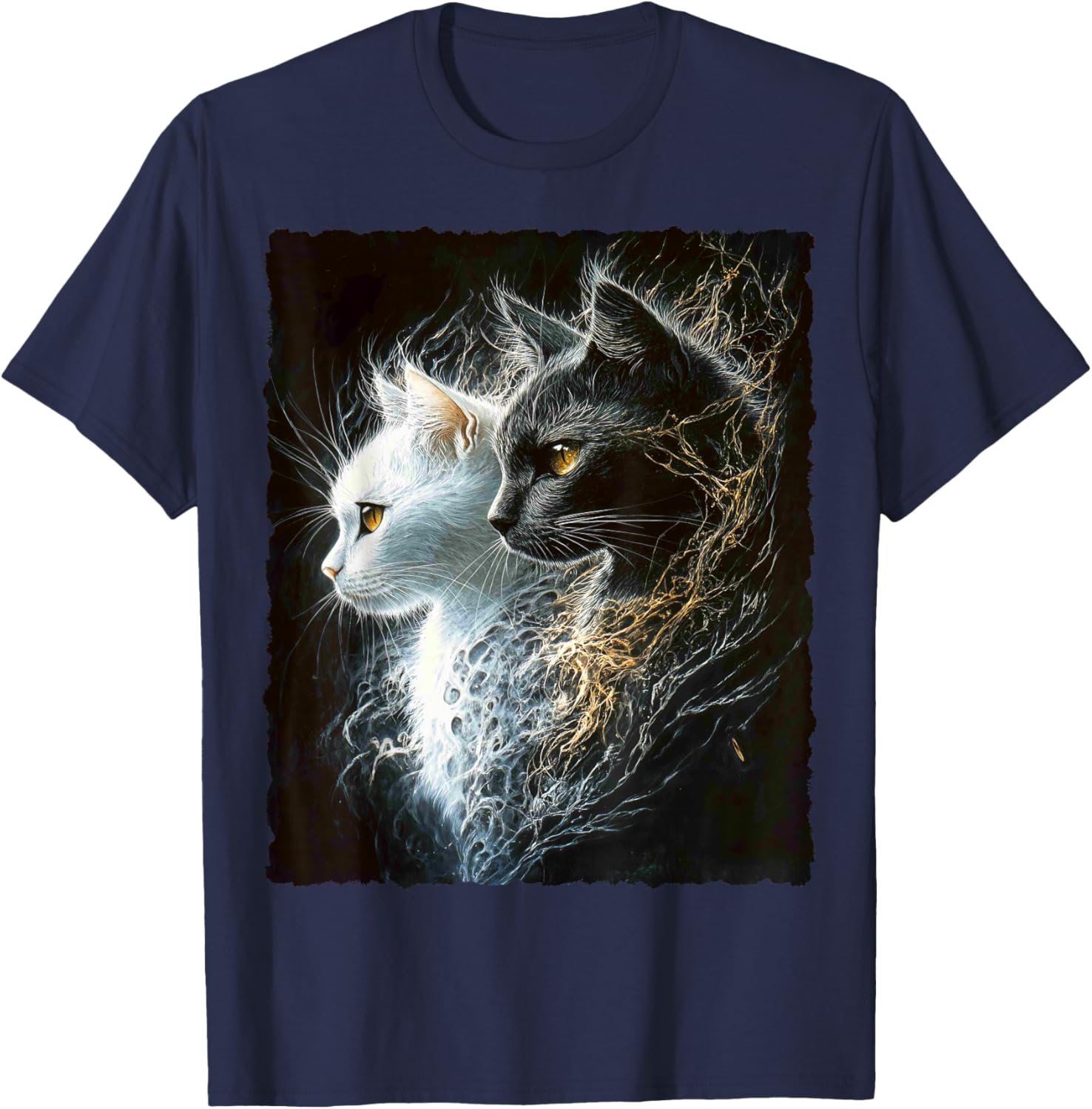 Cute Magical Cat Kitten Fantasy Art Design T-Shirt - T-Shirt | Navy