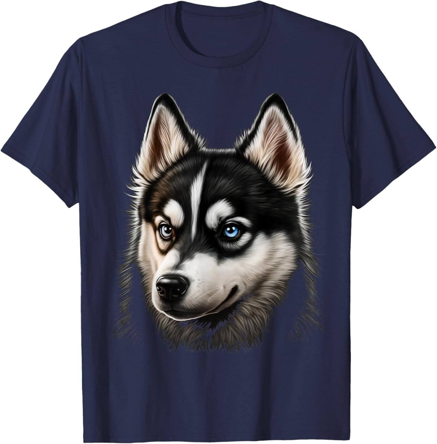 Cute Siberian Husky Dog on Siberian Husky Lover Women Kids T-Shirt - T-Shirt | Navy