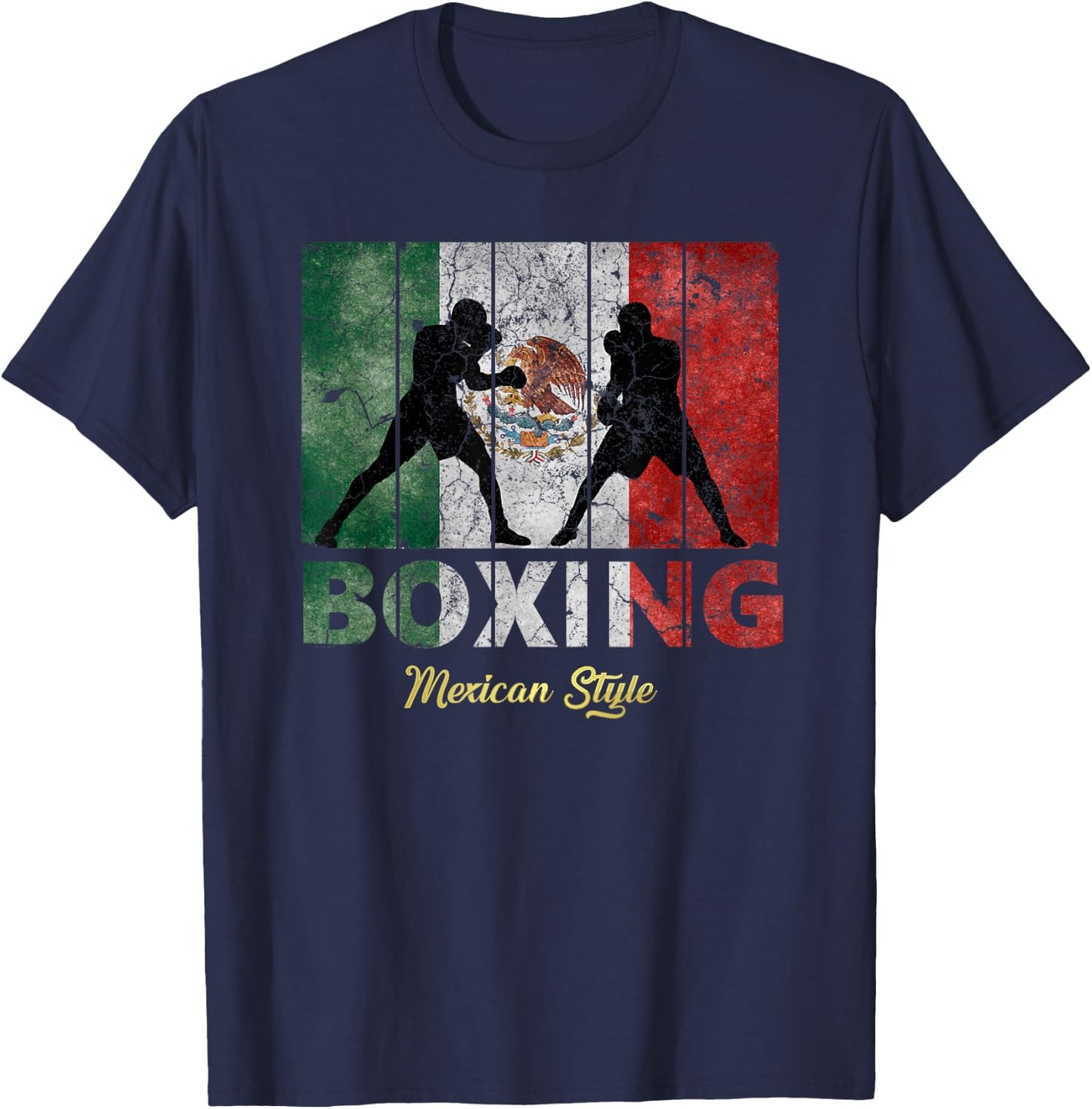 Mexican Vintage style boxing Great Boxing T-Shirt - T-Shirt | Navy