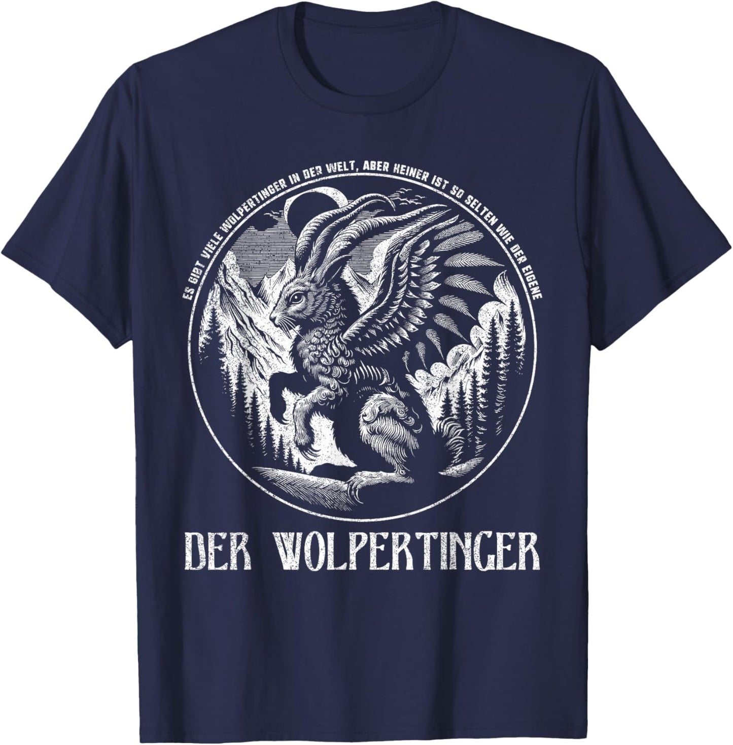 Wolpertinger | Bayerische Folklore Design | Fabelwesen T-Shirt - T-Shirt | Navy