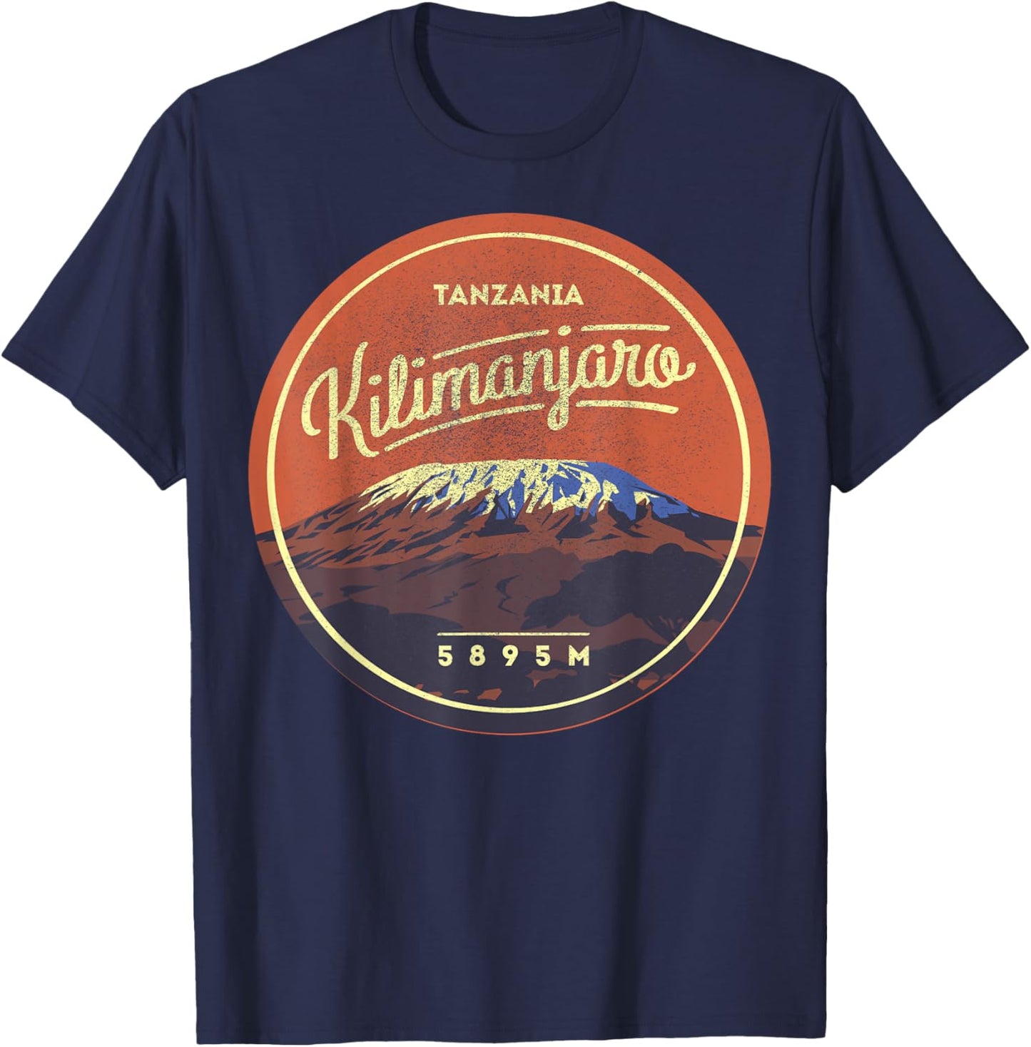 Travel Africa Tanzania Serengeti Mount Kilimanjaro Vacation T-Shirt - T-Shirt | Navy