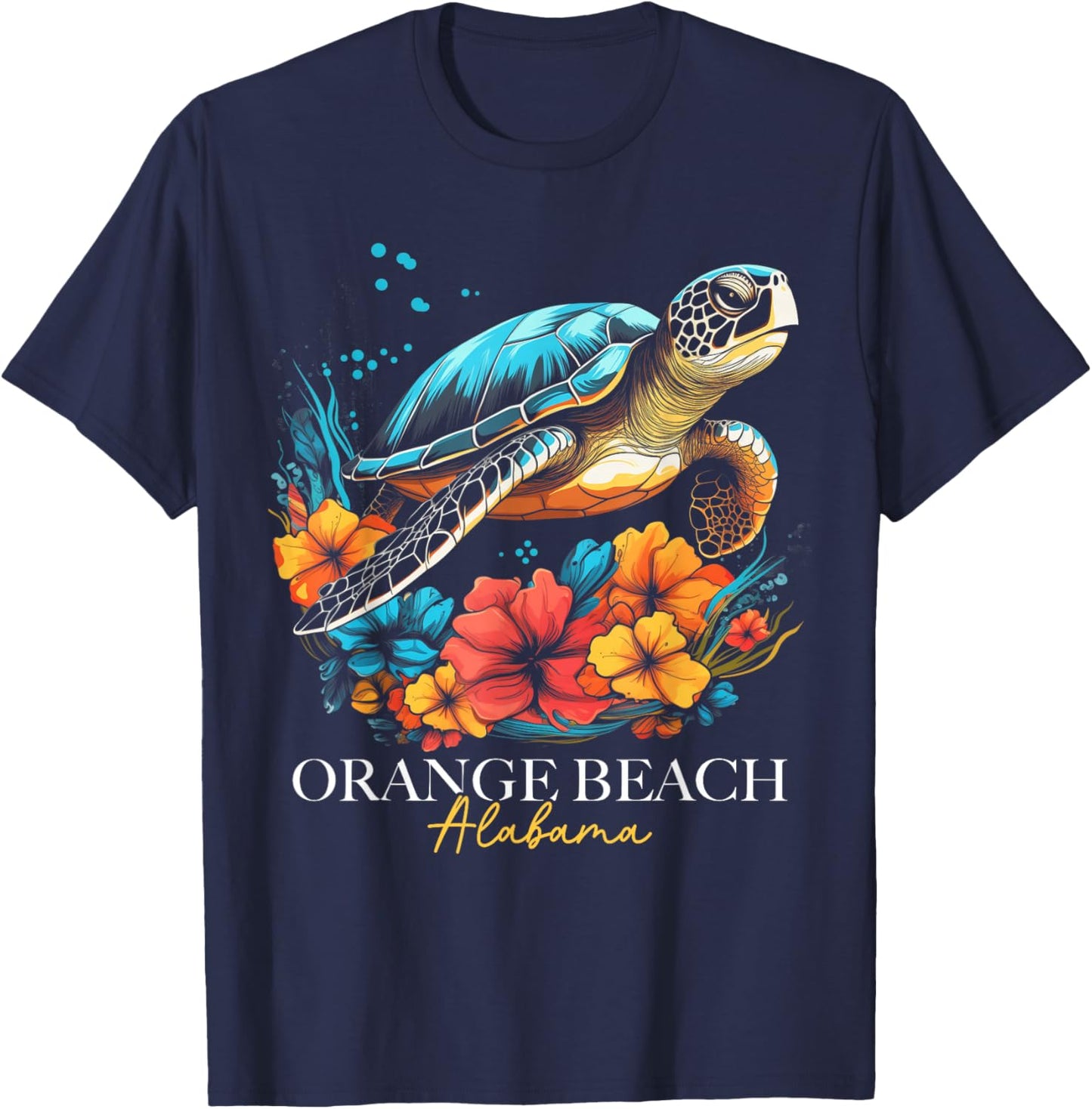 Orange Beach Alabama Sea Turtle Surf Surfer T-Shirt - T-Shirt | Navy