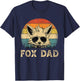 Vintage Fox Dad Fox Lovers Daddy Father's Day T-Shirt - T-Shirt | Navy