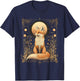 Mystic Moon and Moonphase Fox Mystical Flowers Aesthetic T-Shirt - T-Shirt | Navy