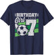 Girls 7th Birthday - Soccer Party 7 Year Old Girl Birthday T-Shirt - T-Shirt | Navy