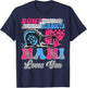 Burnouts or Bows Nani Loves You Gender Reveal Party T-Shirt - T-Shirt | Navy