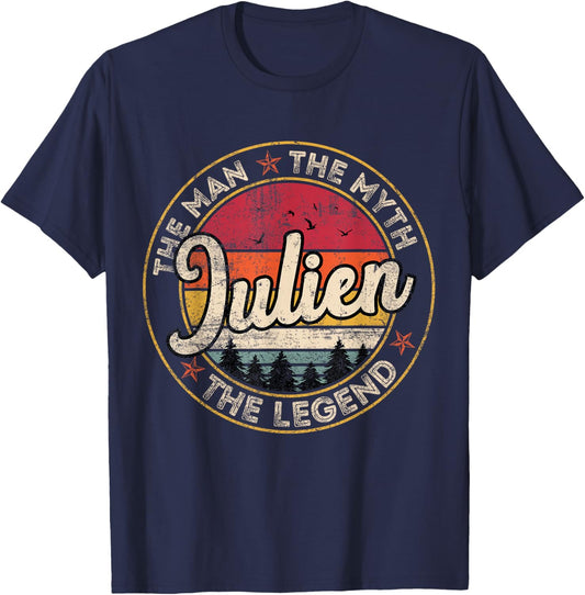 Julien The Man The Myth The Legend Personalized Name T-Shirt - T-Shirt | Navy