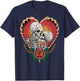 Couple Skeletons American Traditional Old School Tattoo Ink T-Shirt - T-Shirt | Navy