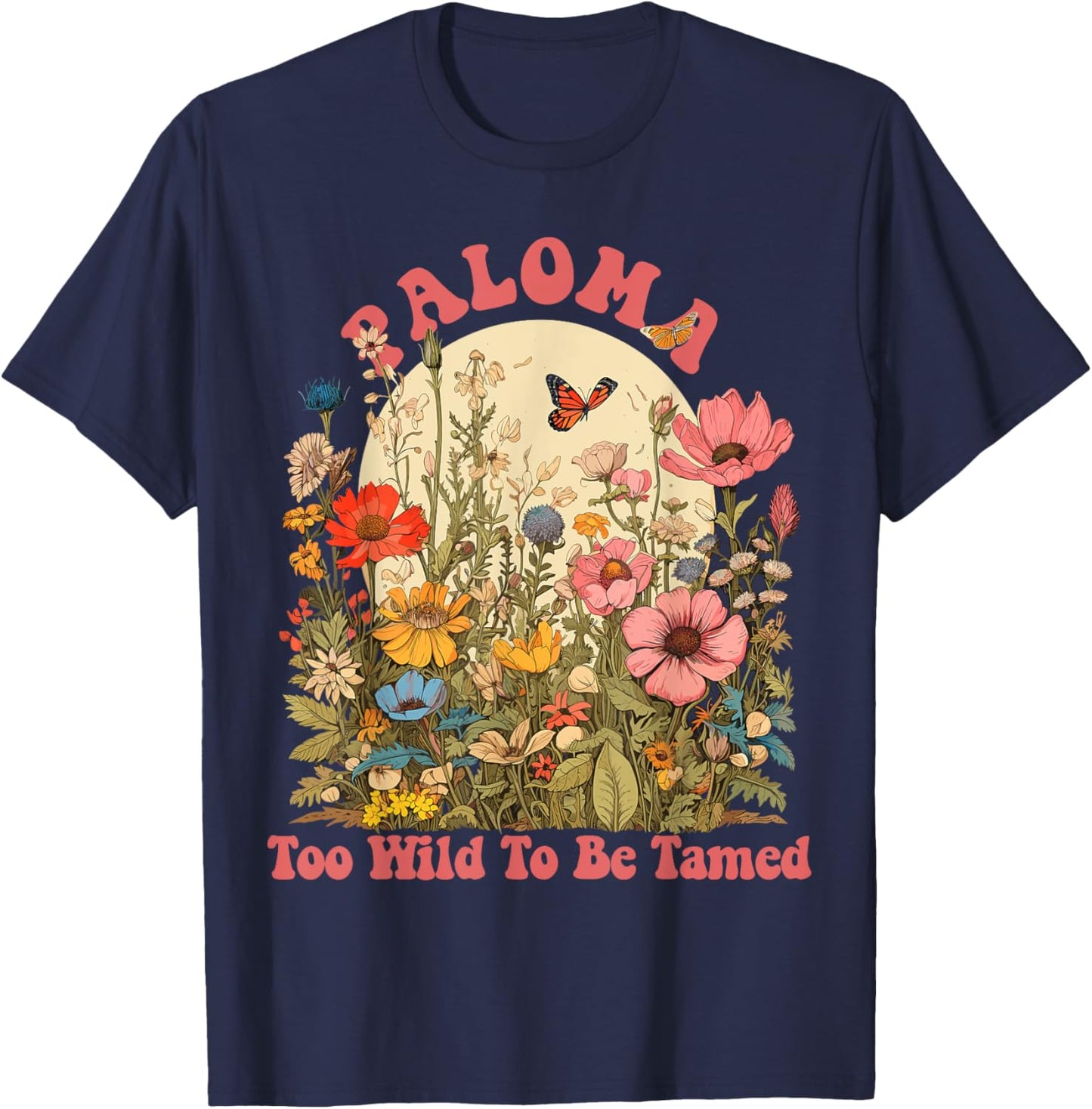 PALOMA Name Cute Retro Girls Wildflower PALOMA Name T-Shirt - T-Shirt | Navy
