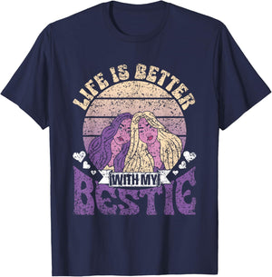 Life Is Better With My Bestie Best Friend Cute Besties T-Shirt - T-Shirt | Navy