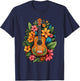 Ukulele Player Hawaiian Tropical Flowers Women T-Shirt - T-Shirt | Navy