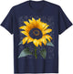 Sunflower Nature Motif Art Graphic Sunflower T-Shirt - T-Shirt | Navy