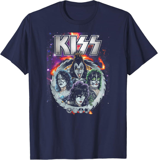 KISS - Galactic Portrait T-Shirt - T-Shirt | Navy
