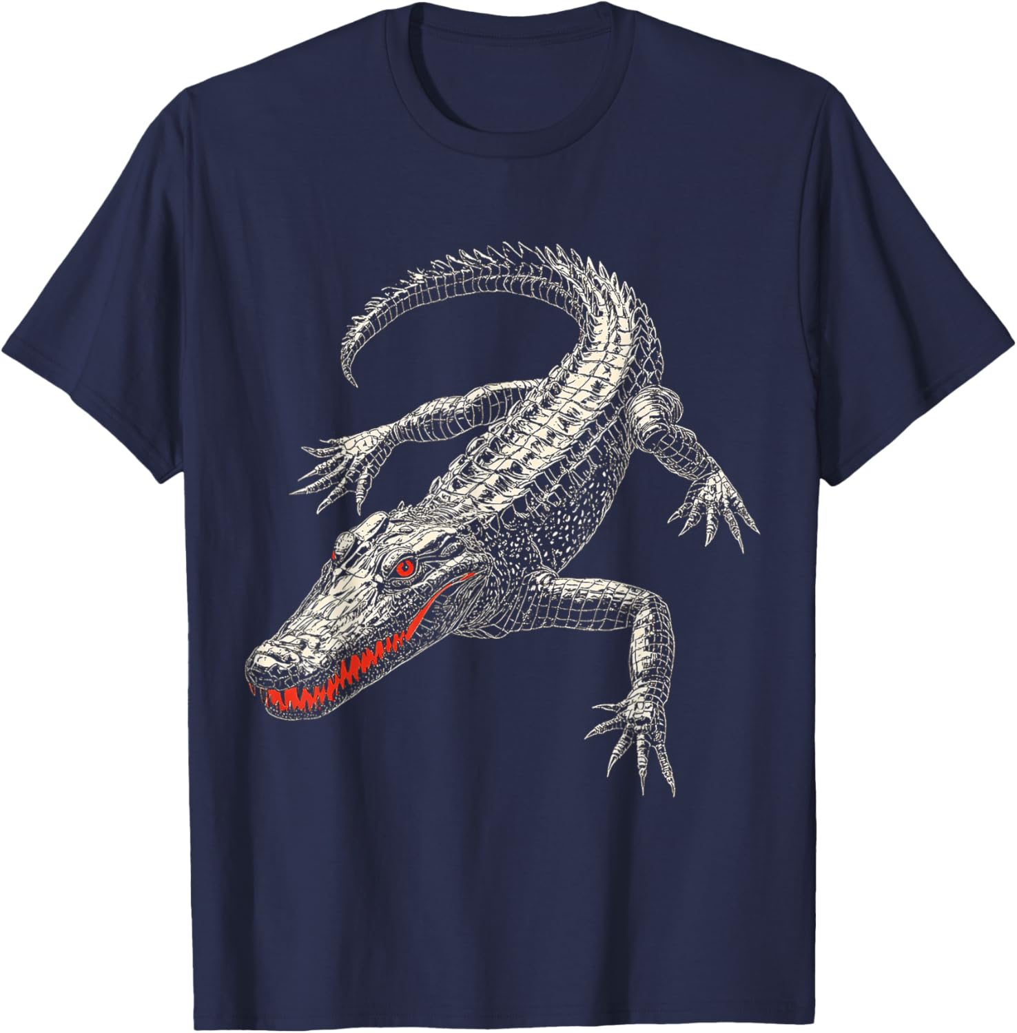 Crocodile Animal Graphic Artwork Crocodile T-Shirt - T-Shirt | Navy