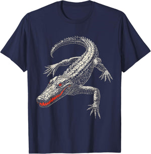 Crocodile Animal Graphic Artwork Crocodile T-Shirt - T-Shirt | Navy