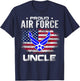 Proud Air Force Uncle With American Flag Gift Veteran T-Shirt - T-Shirt | Navy