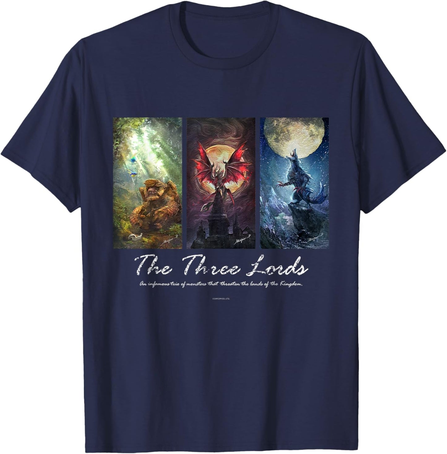 Monster Hunter Rise: Sunbreak The Three Lords T-Shirt - T-Shirt | Navy