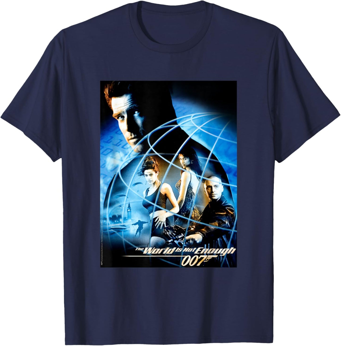 Official James Bond 007 The World is Not Enough T-Shirt - T-Shirt | Navy