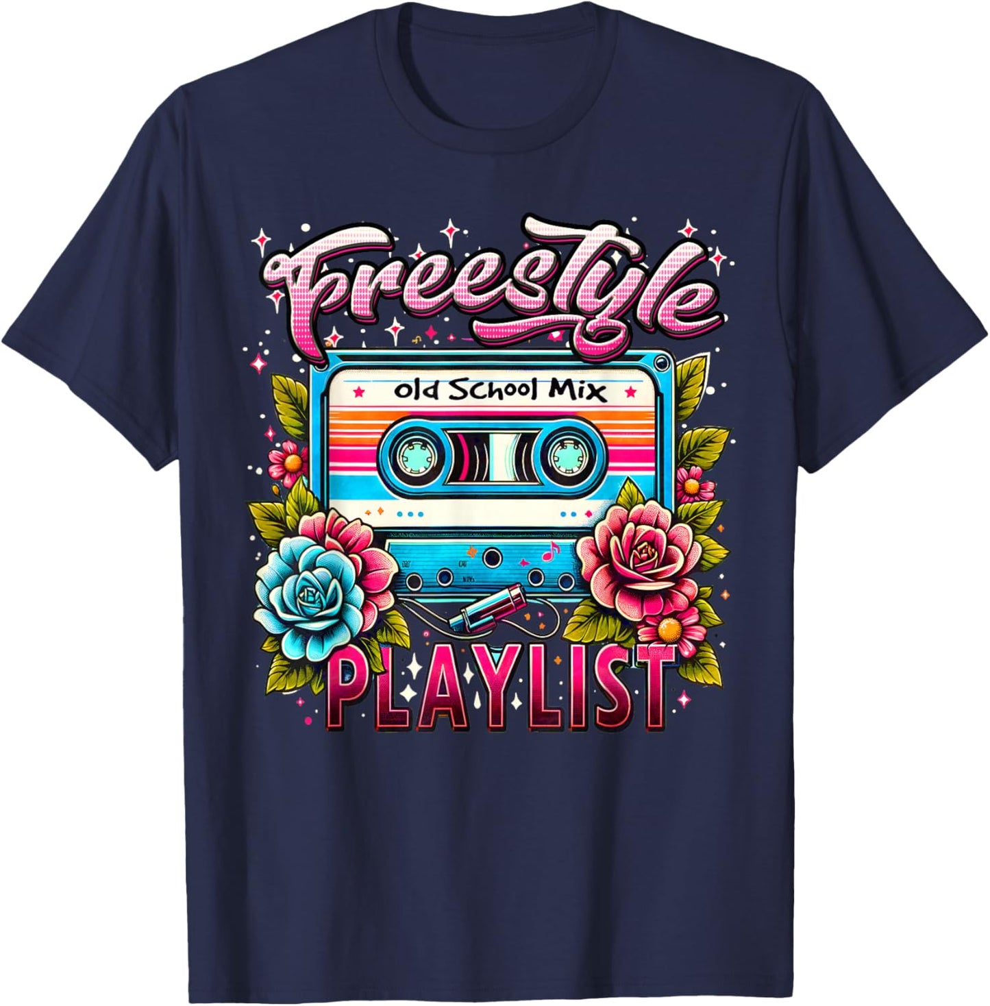 Freestyle Playlist Old School Mix Best Throwback Concert T-Shirt - T-Shirt | Navy