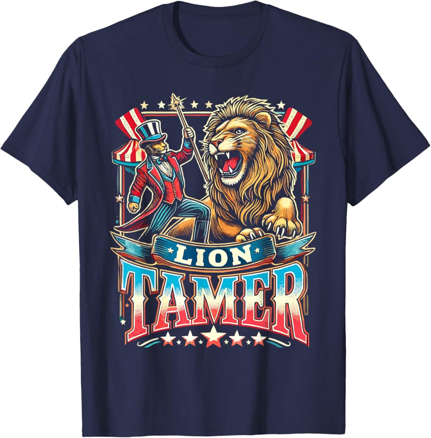 Lion Tamer Costume Ringmaster Costume Halloween T-Shirt - T-Shirt | Navy