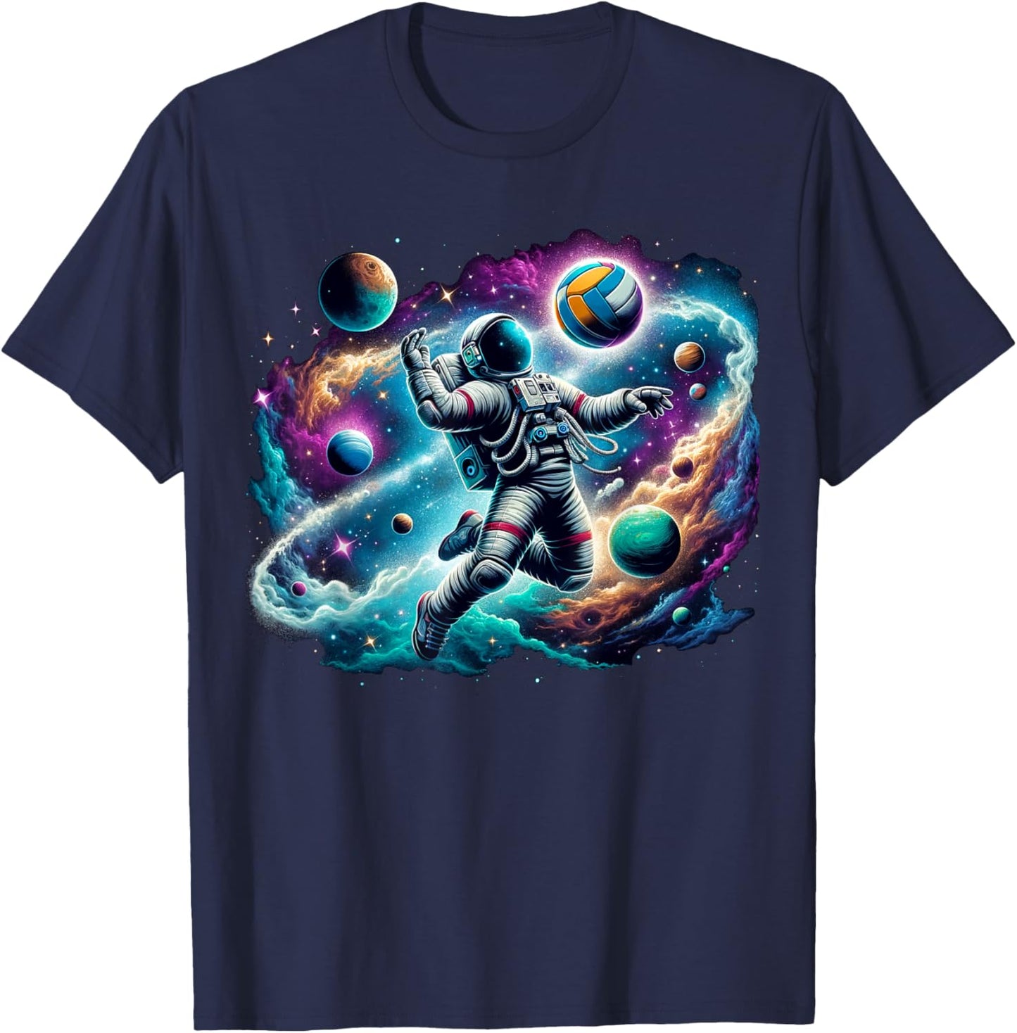 Volleyball on Volleyball player Astronaut Volleyball T-Shirt - T-Shirt | Navy