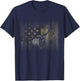 BASBO American Flag Camouflage Outdoor Antlers Elk Deer , Small, Black T-Shirt - T-Shirt | Navy