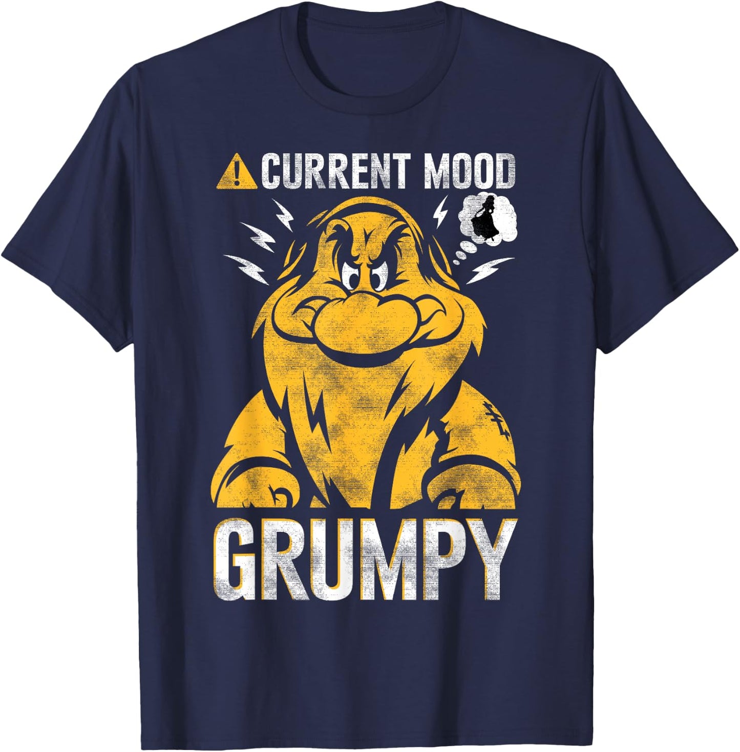 Disney Snow White Grumpy Dwarf Current Mood T-Shirt - T-Shirt | Navy