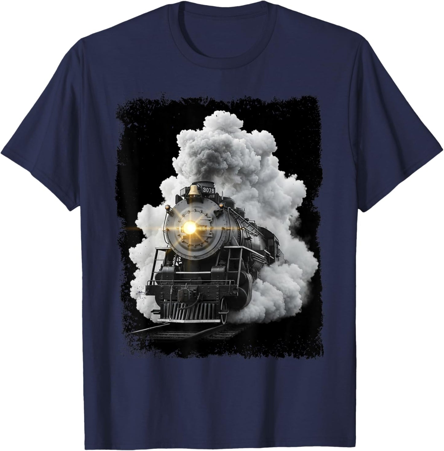 Steam Train Locomotive Engine Conductor Railway Boys Men T-Shirt - T-Shirt | Navy