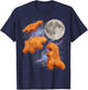 Three Chicken Nuggets Howl at Moon Funny Parody Dino Nugget T-Shirt - T-Shirt | Navy
