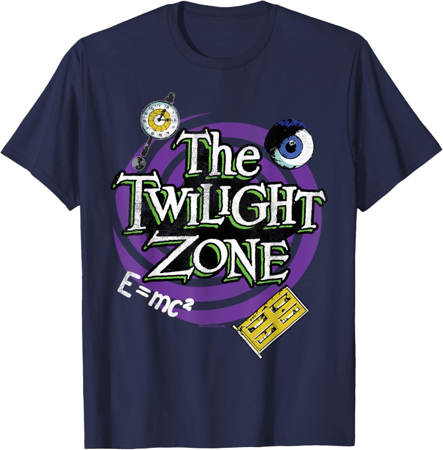 The Twilight Zone Title Halloween Spiral Door Purple T-Shirt - T-Shirt | Navy