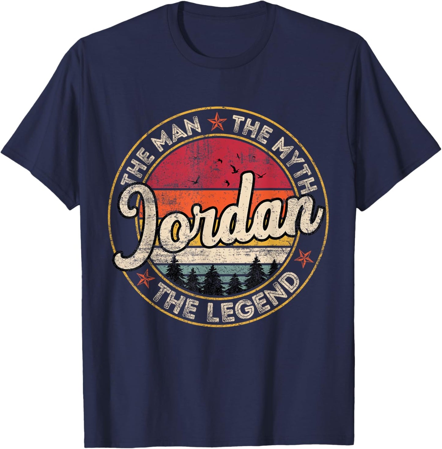 Jordan The Man The Myth The Legend Personalized Name T-Shirt - T-Shirt | Navy