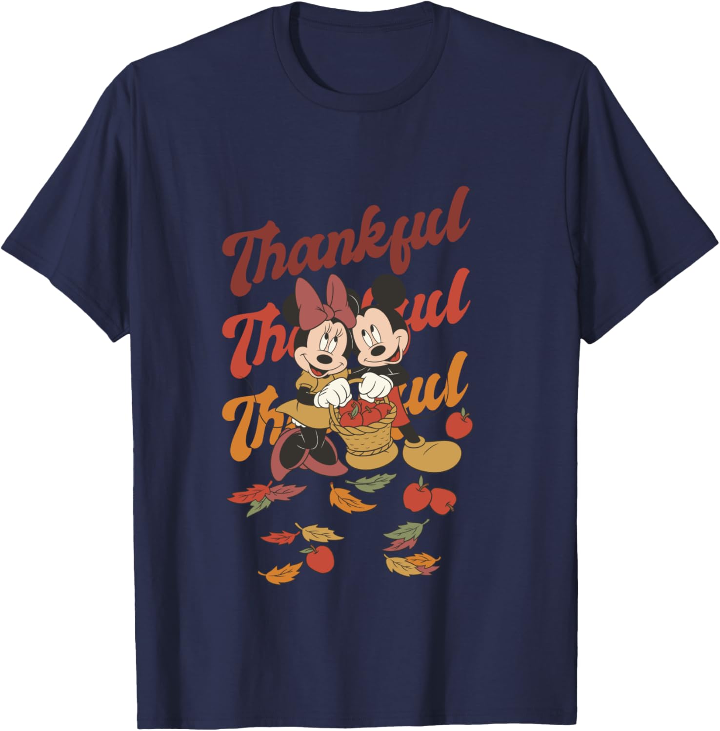 Disney Mickey and Friends Thanksgiving Classic Thankful Duo T-Shirt - T-Shirt | Navy