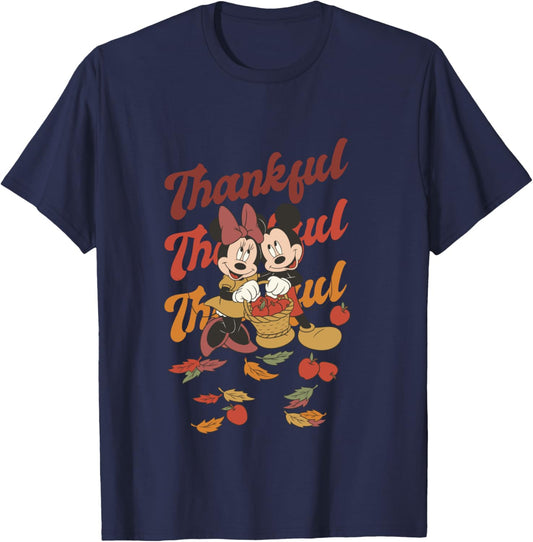 Disney Mickey and Friends Thanksgiving Classic Thankful Duo T-Shirt - T-Shirt | Navy