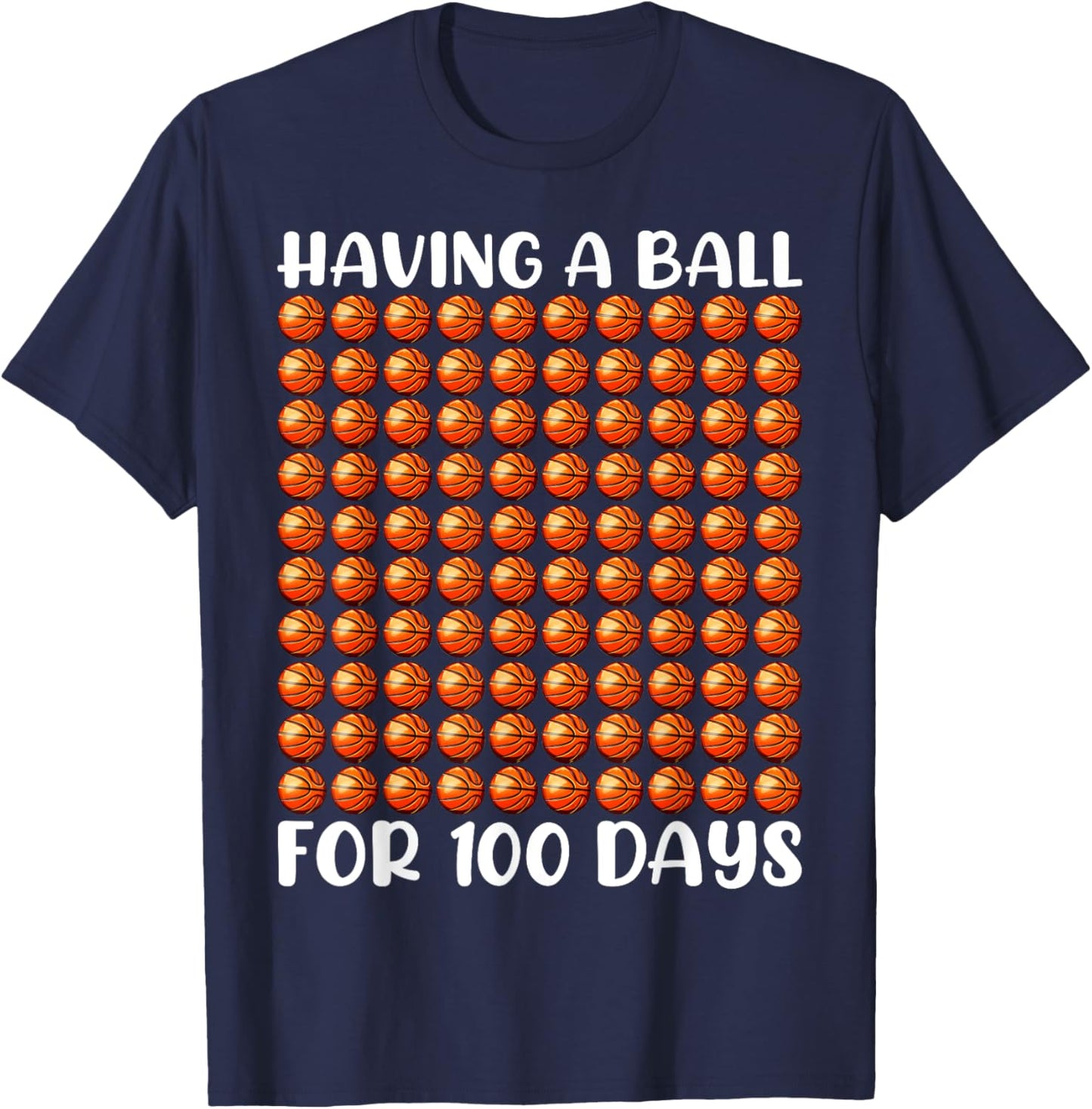 100 Days Of School Basketball 100th Day 100 Days Smarter Boy T-Shirt - T-Shirt | Navy