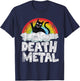 Cat Rainbow Heavy Metal Band Kids Goth Funny Death Metal Small T-Shirt - T-Shirt | Navy