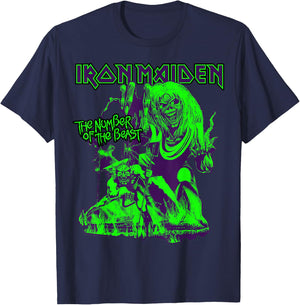 Iron Maiden - Number of the Beast Halloween Green Black T-Shirt - T-Shirt | Navy