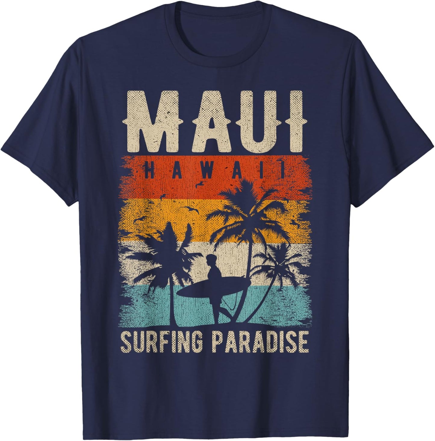 Maui Surfer Outfit Maui Clothing Maui Hawaii Souvenir Maui T-Shirt - T-Shirt | Navy