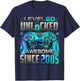 Level 20 Unlocked Awesome Since 2005 20th Birthday Gaming T-Shirt - T-Shirt | Navy