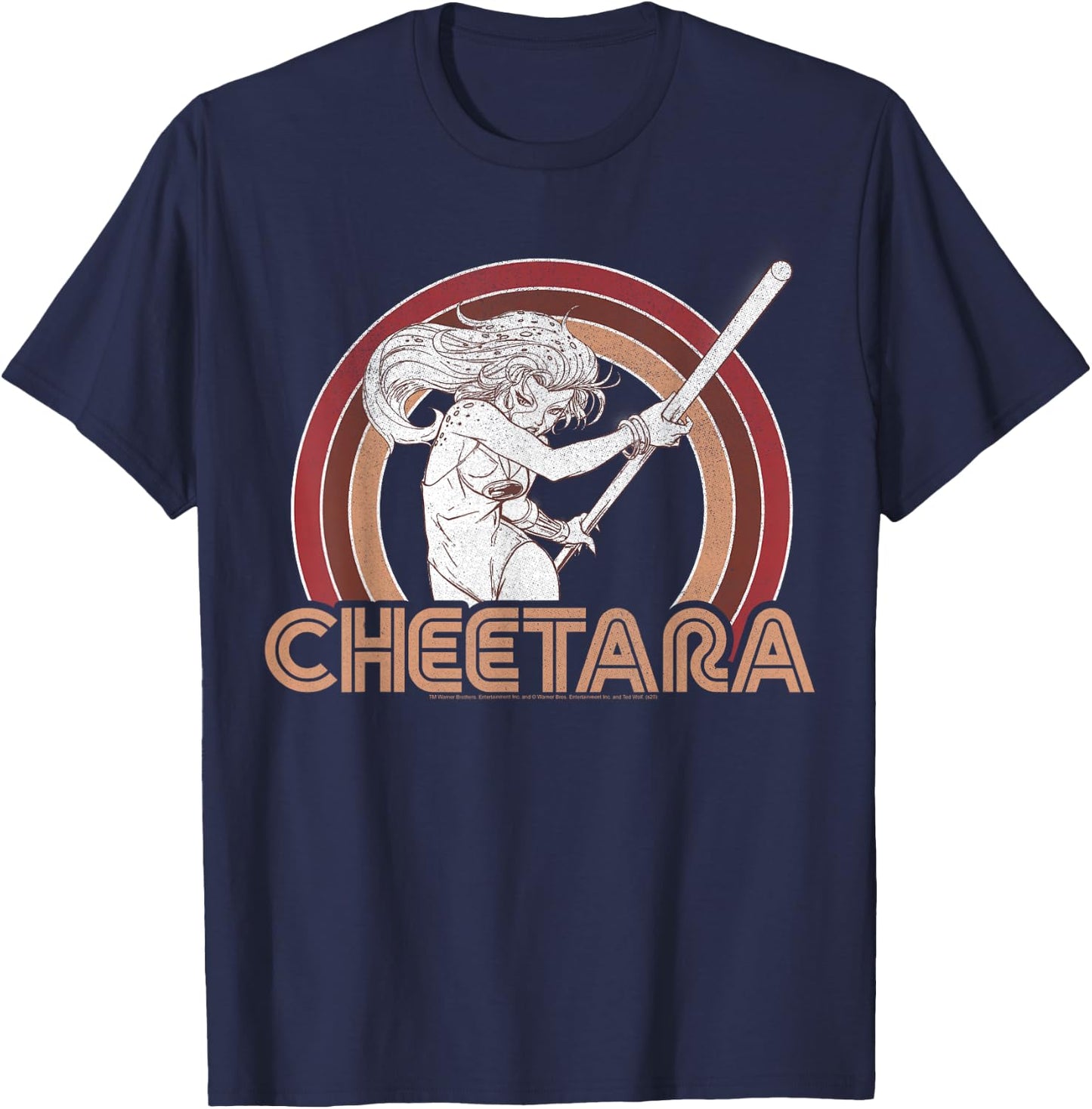 ThunderCats Cheetara Retro Rainbow T-Shirt - T-Shirt | Navy
