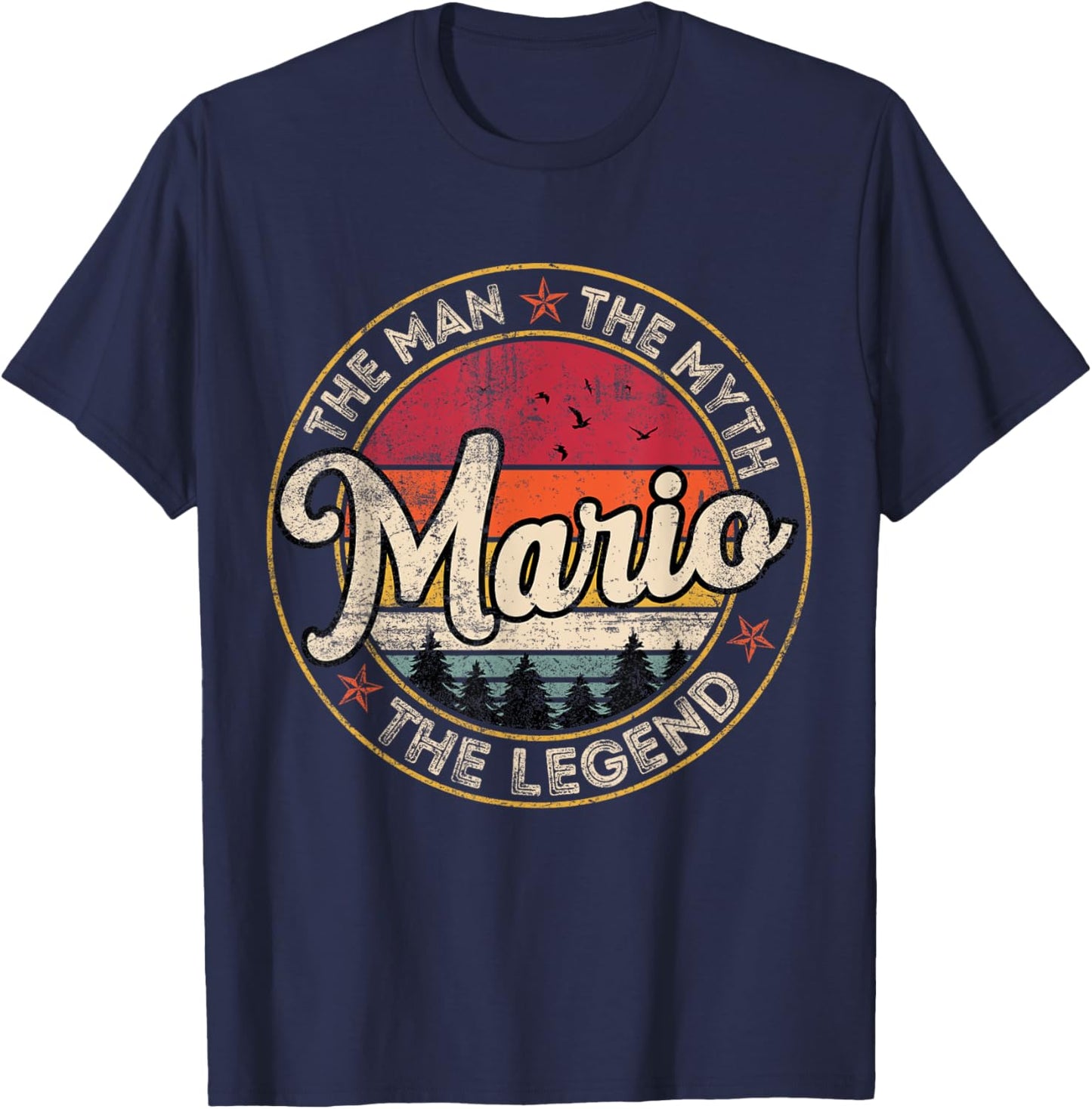 Mario The Man The Myth The Legend Personalized Name T-Shirt - T-Shirt | Navy