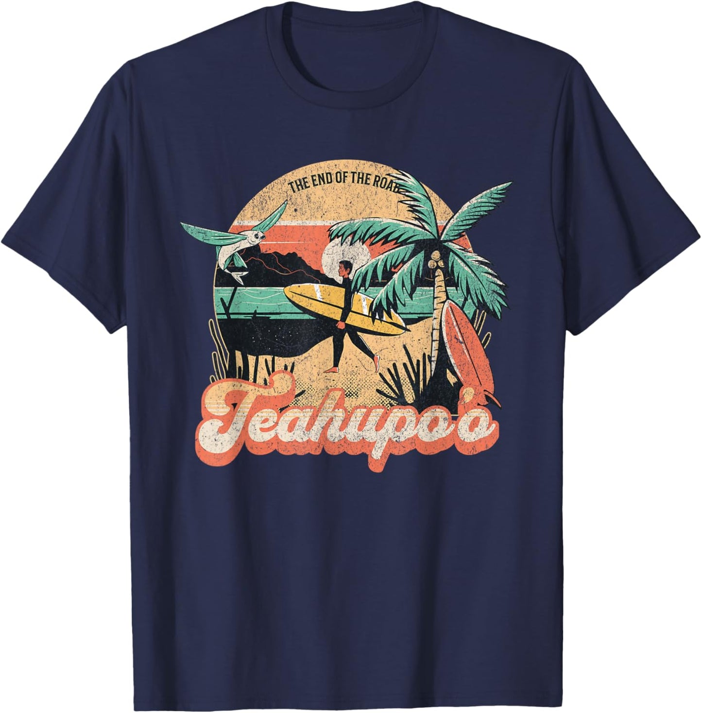 Teahupo'o French Polynesia Tahiti Iconic Surfing T-Shirt - T-Shirt | Navy
