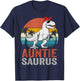Auntiesaurus T Rex Dinosaur Auntie Saurus Family Matching T-Shirt - T-Shirt | Navy
