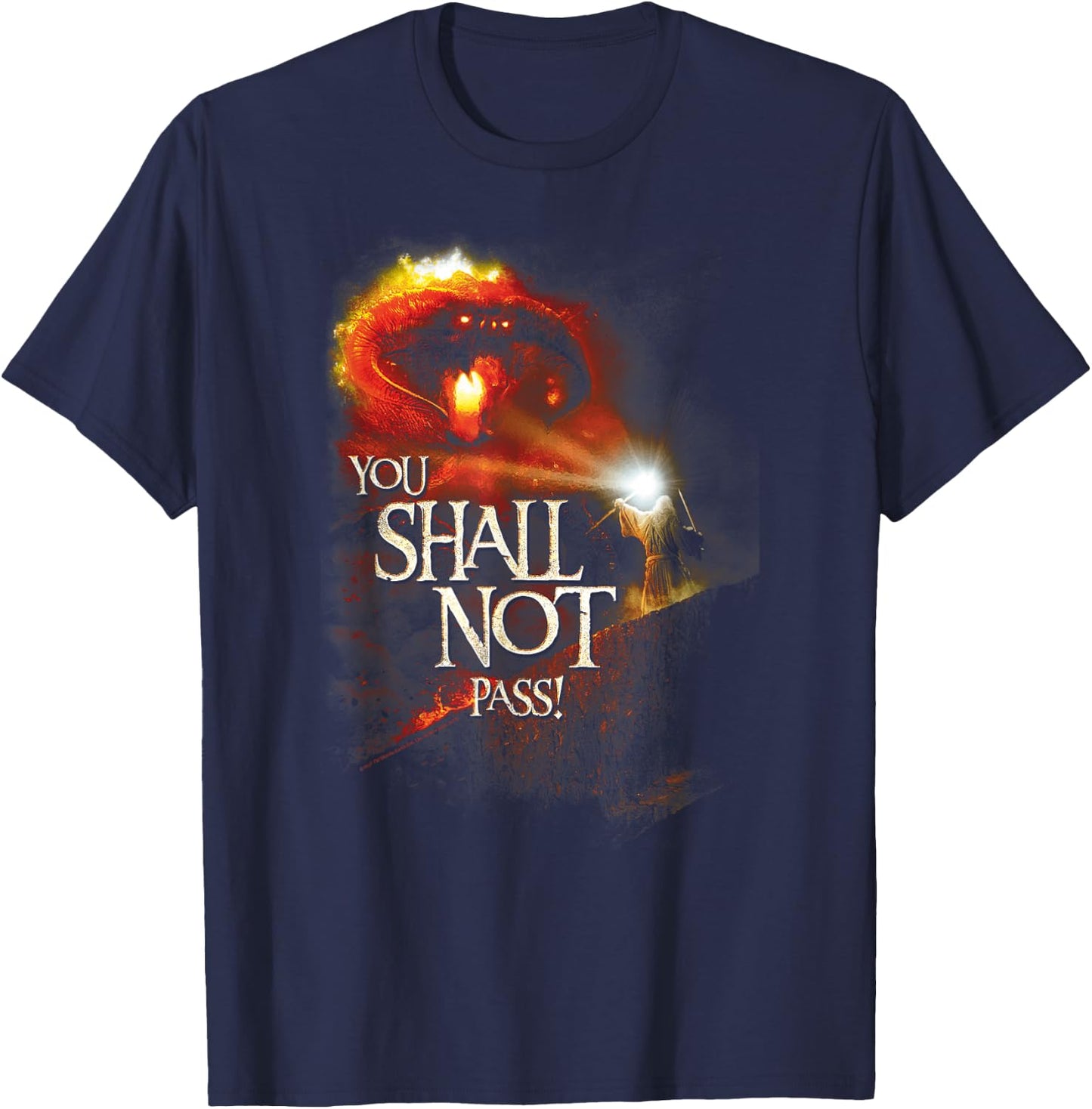Lord of The Rings Balrog You Shall Not Pass T-Shirt - T-Shirt | Navy
