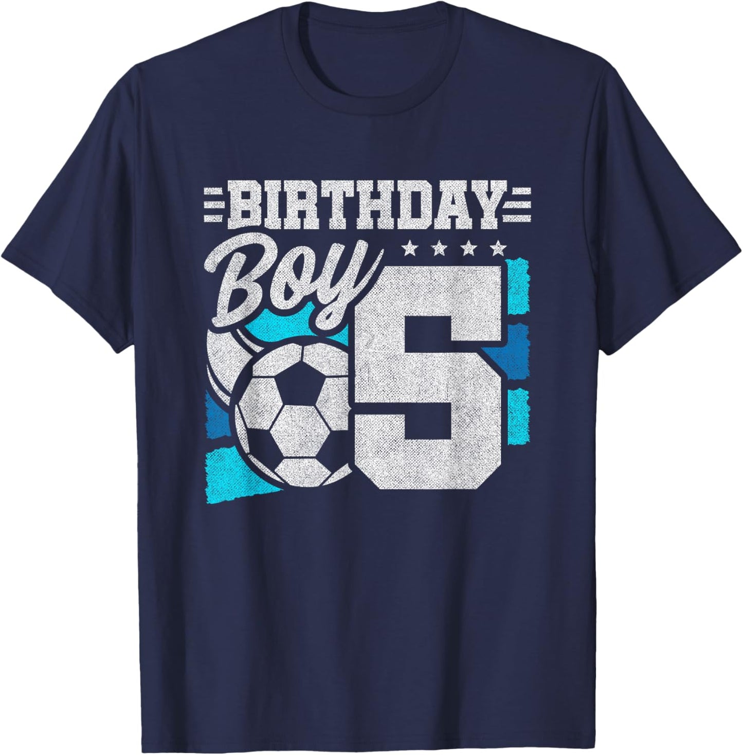 Soccer Birthday Party - 5 Year Old Boy - 5th Birthday T-Shirt - T-Shirt | Navy