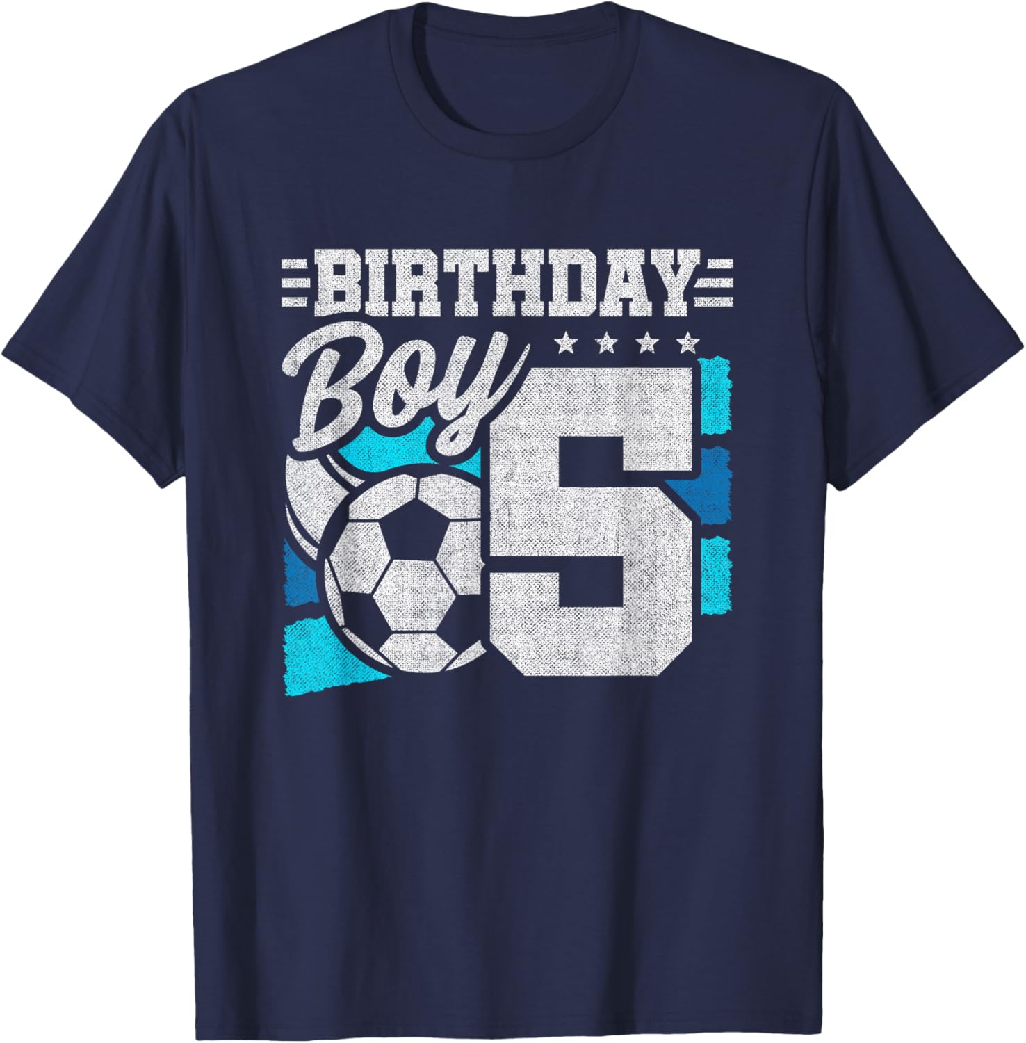 Soccer Birthday Party - 5 Year Old Boy - 5th Birthday T-Shirt - T-Shirt | Navy