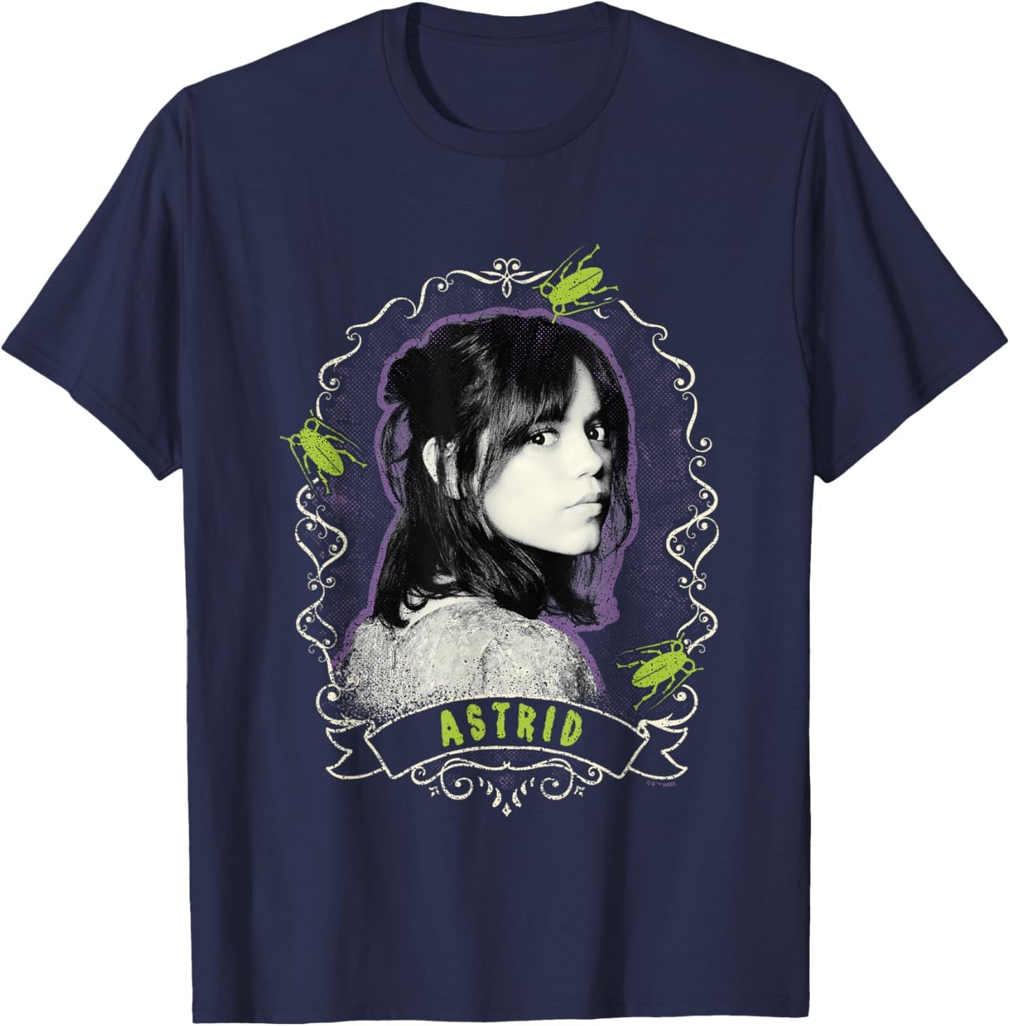 Beetlejuice Beetlejuice Astrid Deetz Face Portrait Vintage T-Shirt - T-Shirt | Navy