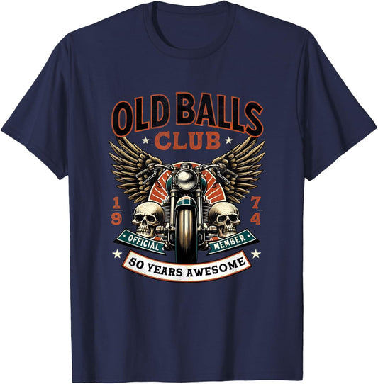 Vintage Motorcycle 50th Birthday for Motorcycle Birthday T-Shirt - T-Shirt | Navy